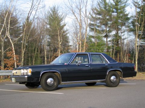 1991 Ford LTD Crown Victoria - Side profile of a 1991 Ford Crown Victoria LTD parked next to a wooded area.