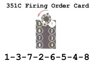 1972 Ford Ranchero - This document displays the firing order for a 351C engine, indicating cylinder sequence and distributor rotation.