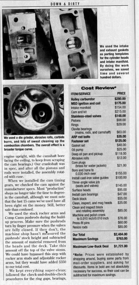 1975 Ford Ranchero - This article details engine part costs and installation procedures for engine upgrades.