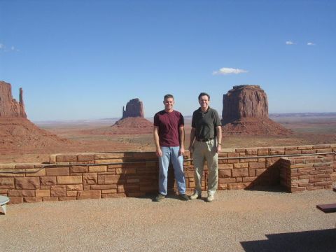 1975 Ford Ranchero - Two men pose for a photo with the iconic buttes of Monument Valley in the background.