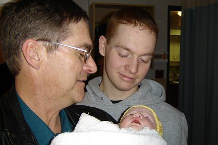1990 Ford Bronco - Keira just born with Grandpa and Daddy