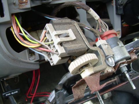 1988 Ford Bronco - Vehicle wiring harness and connectors are visible, along with parts of the ignition switch assembly.