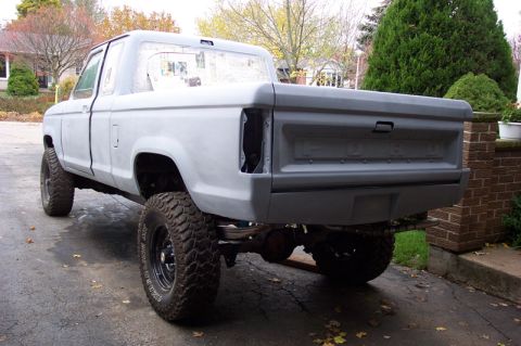 1987 Ford Ranger - I put the bolts in the tail gate to fill in the holes that were left when I removed the aluminium cover panel.