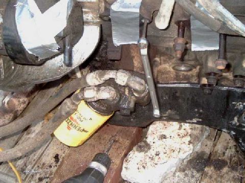 1984 Ford Bronco - oil filter adapter/ broken exhaust stud