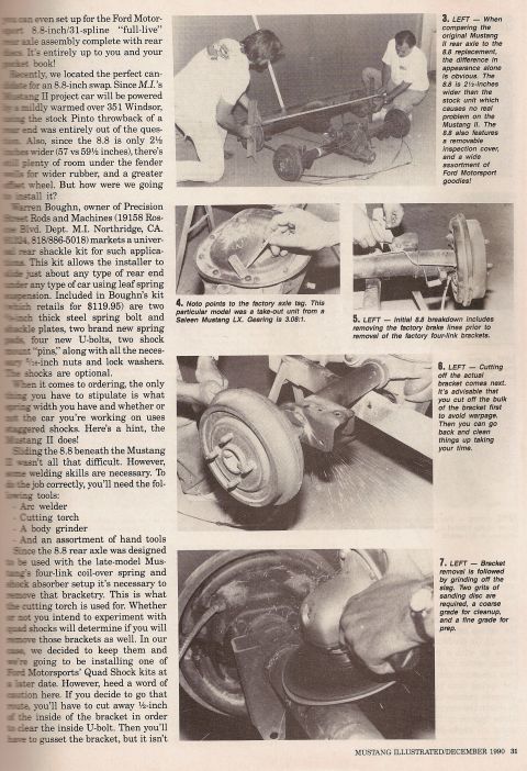1978 Ford Mustang II - Close-up views of a rear axle assembly undergoing modification and repair.
