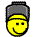 1968 Ford Mustang - A yellow smiley face wearing a gray hat is depicted in this image.