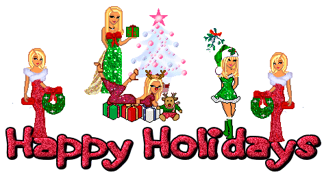 1989 Ford Bronco - A festive graphic wishing "Happy Holidays" with a Christmas tree and candles.