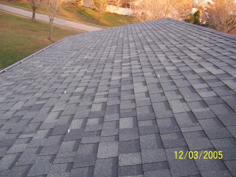 1987 Ford Bronco - A close-up view of asphalt roof shingles shows some wear and tear, with a timestamp indicating the photo was taken in 2005.