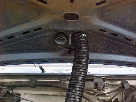 1990 Ford Bronco - Custom underhood modification a flexible duct hose installation.