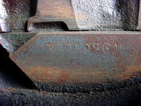 1973 Ford Ranchero - Stamped numbers on an engine block. The numbers appear to be 3B210861.