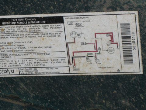 1995 Ford Bronco - 95 5.8 vacuum map