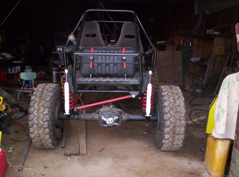 1984 Ford Bronco - This custom buggy has a roll cage, two seats, and a skull on the differential cover.