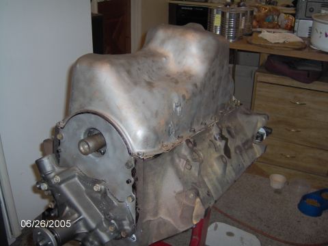 1978 Ford Bronco - An engine block and oil pan are shown, likely during a rebuild or repair process.