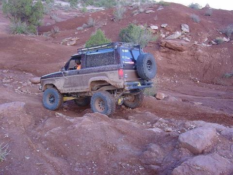 1986 Ford Bronco II - This 1986 Ford Bronco II navigates a challenging off-road course.