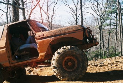 1978 Ford Bronco - This 1978 Ford Bronco is covered in mud after an off-road excursion.