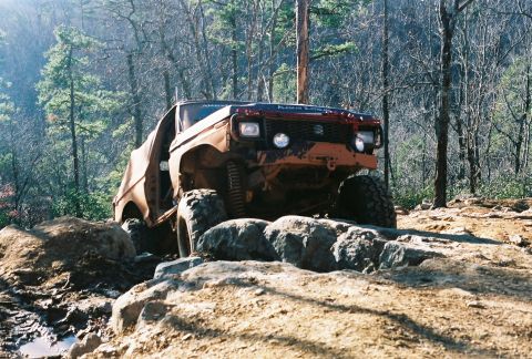 1978 Ford Bronco - This 1978 Ford Bronco is tackling a challenging rocky trail.