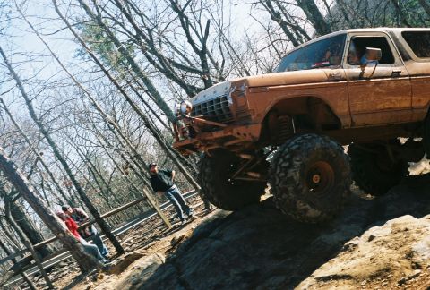 1978 Ford Bronco - This heavily modified 1978 Ford Bronco navigates a challenging rocky trail.