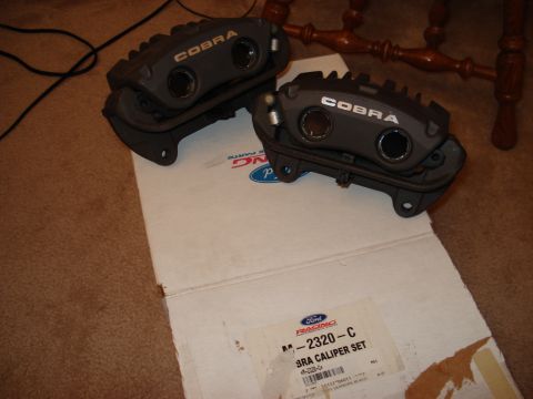1998 Ford Taurus - Ford Cobra brake calipers are shown on a box labeled "Ford Racing" and "9RA CALIPER SET".