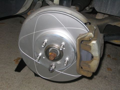 2001 Ford Taurus - New brake rotor and caliper assembly shown up close.