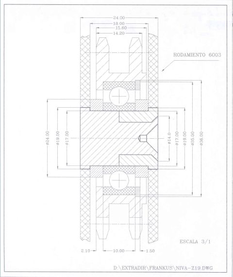 1992 Ford Bronco - Ensamble soporte-engranaje / Sprocket and bracket assembly