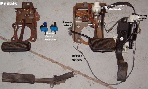 1999 Ford Crown Victoria - The typical pedals (L) are fairly easy to interchange with the power-adjustable pedals (R). The hardest part of the swap is physically remo…
