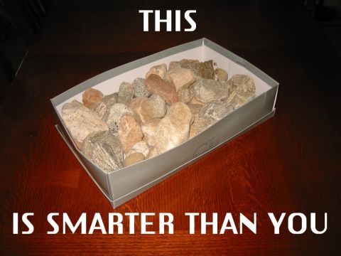 2000 Jeep Cherokee - A box of rocks is presented as a subject, with text overlaying the image.