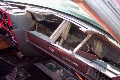 1972 Ford Ranchero - The interior of a 1972 Ford Ranchero shows the dashboard with the model name visible.