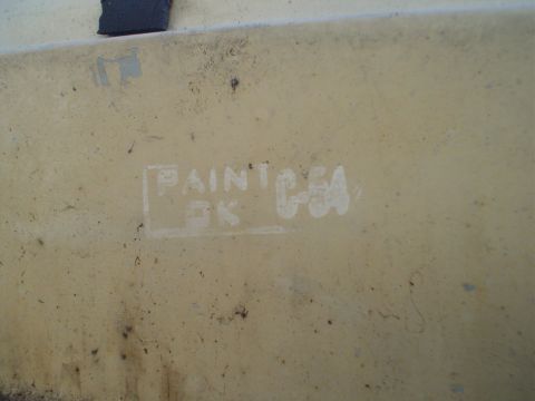 1967 Ford F-250 - Paint code marking on a vehicle part reads 'PAINT OK C54'.