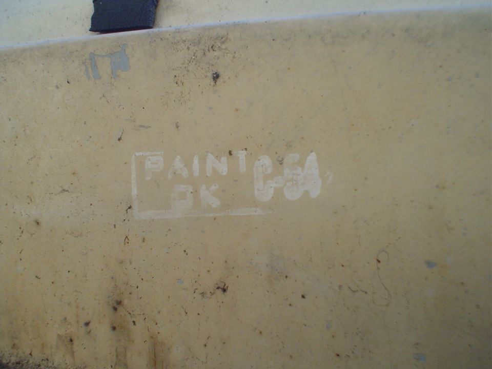 White text on beige surface reads 'PAINT OK C54' inside a box