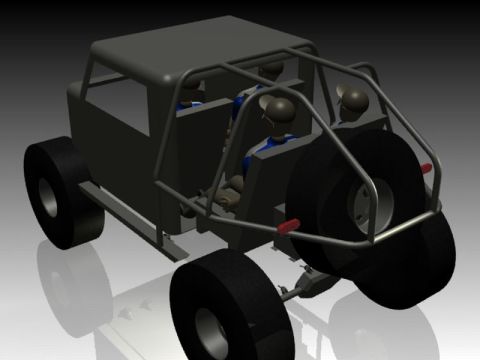 1986 Ford F-150 - This digital rendering depicts a custom buggy designed for off-road use, a robust roll cage and seating for four.