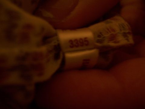 1987 Volkswagen Golf - A close-up shows a clothing tag with the number 3395 printed on it.