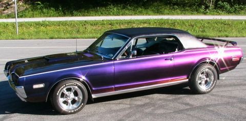 1968 Mercury Cougar - This 1968 Mercury Cougar has a custom purple paint job and a black vinyl roof.