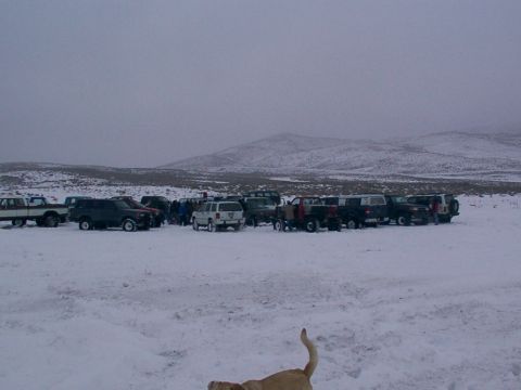 2003 Ford Ranger - Multiple vehicles gathered in a snowy landscape under an overcast sky.