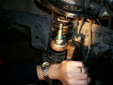 1993 Ford Bronco - New upper ball joint pressed into knuckle/spindle