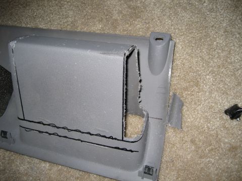 1995 Ford Bronco - One side done. You could theoretically cut the whole thing off. I wanted to do it this way to keep the wires under control.