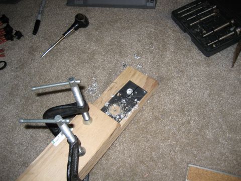 1995 Ford Bronco - I use a forstner bit to drill these holes.....yes I know they are only for wood and only for a drill press, but they work better than anyth…