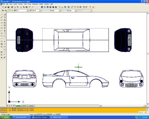 1995 Ford Probe - This is an AutoCAD diagram of a car, not a photograph of a 1995 Ford Probe.