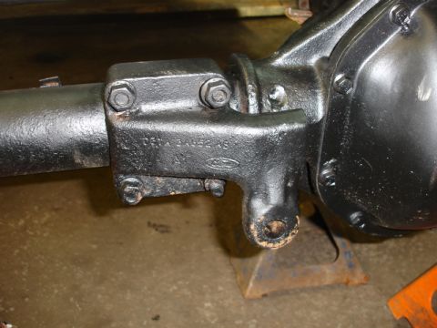 1996 Ford Bronco - This close-up shows a Ford rear axle housing with a visible part number stamped on it.