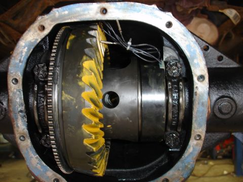 1996 Ford Bronco - Close-up view of differential gears inside a housing.