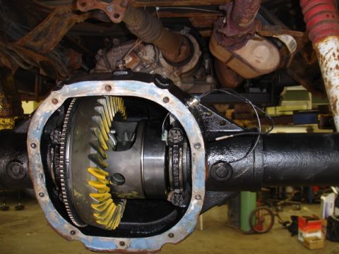 1996 Ford Bronco - The differential housing is open, revealing the internal gears and components.