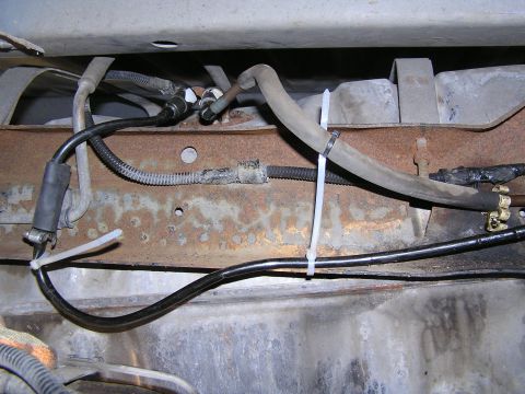 1989 Ford Bronco - Gas Line Repair - re-routed for longer hose