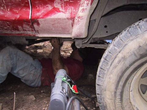 1995 Ford Bronco - This little mig welder came in handy to fix Don's u-joint problem.