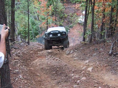 1995 Ford Bronco - Alex coming up a very steep hill.