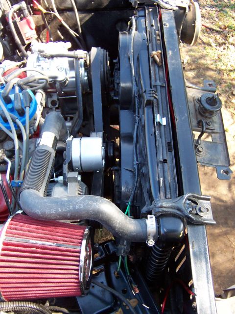 1964 Mercury Comet - Close-up view of an engine bay, focusing on the cooling system components and engine accessories.
