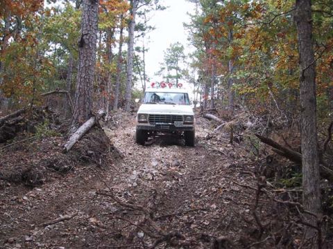 1995 Ford Bronco - Don coming down a steep hill.