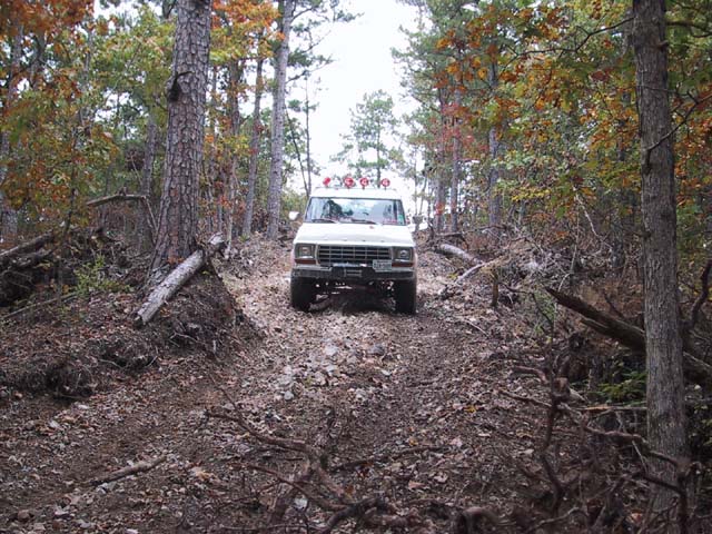 Don coming down a steep hill.