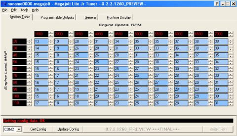 2001 Ford Mustang - This is a screenshot of engine tuning software, not a photograph of a vehicle.