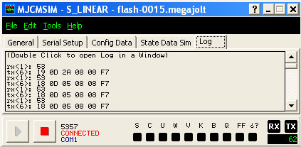 2001 Ford Mustang - A computer screen displays a software interface with communication logs and status information.