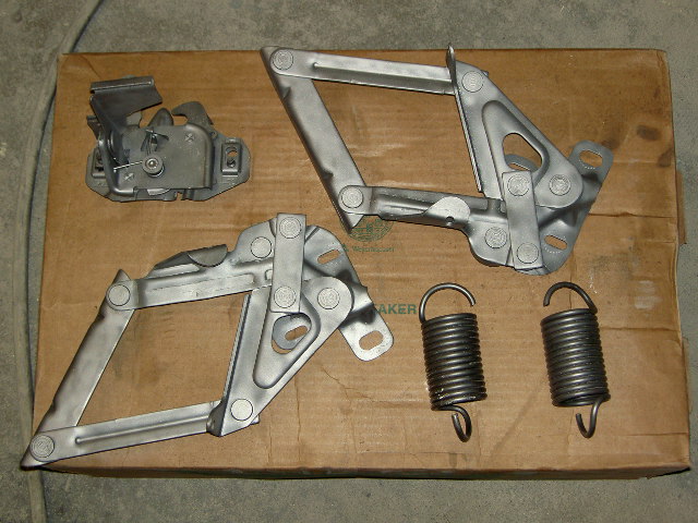 Hood hinges and springs on cardboard box