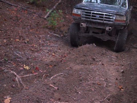 1995 Ford Bronco - Eric coming up a hill.